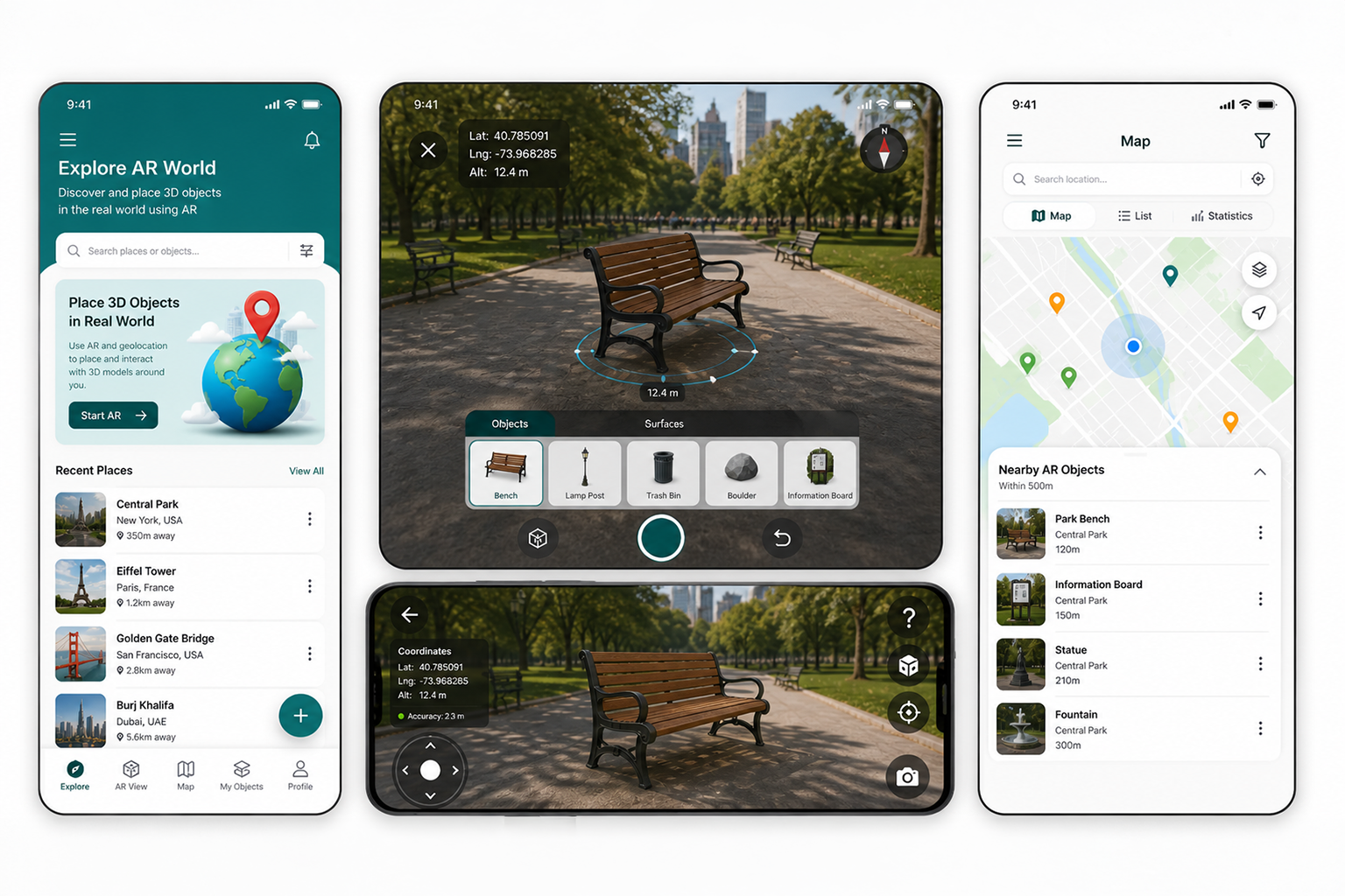 Geolocation based augmented reality app